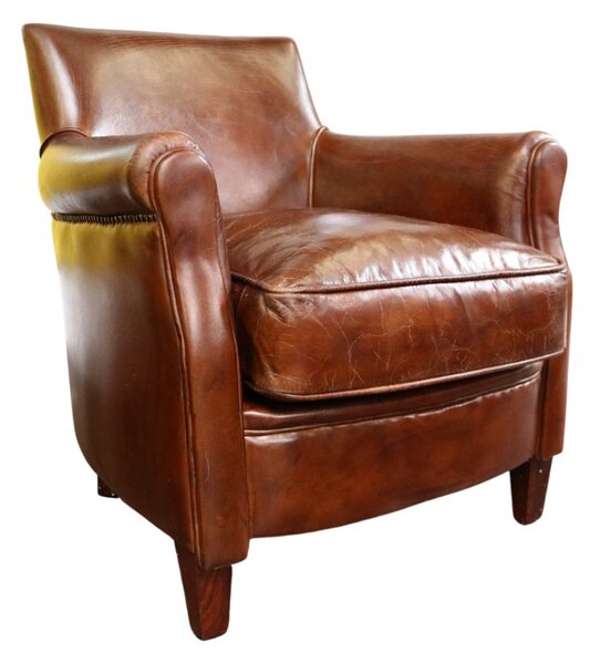 Alfie Genuine Chair Vintage Brown Distressed Real Leather