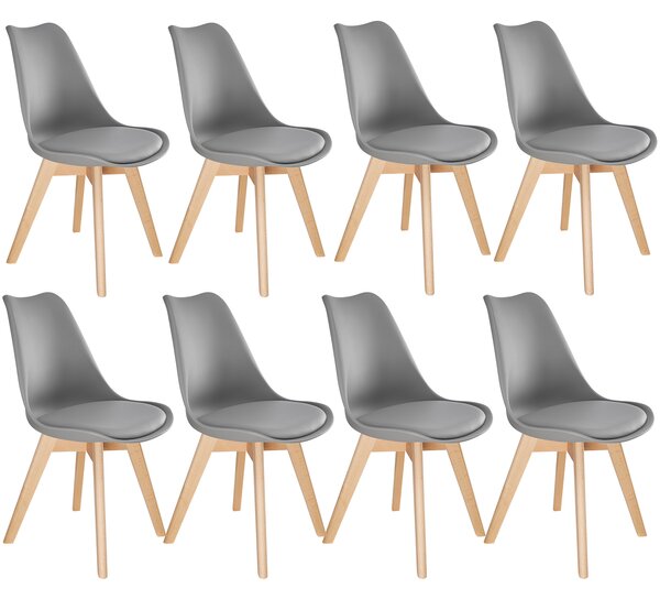 Tectake 403987 egg dining chairs frederikke | set of 8 - grey