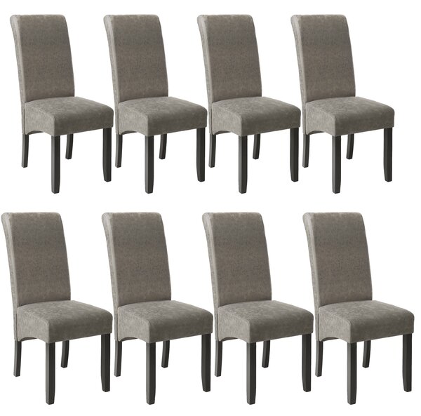 Tectake 403993 ergonomic dining chairs | set of 8 - gray marbled