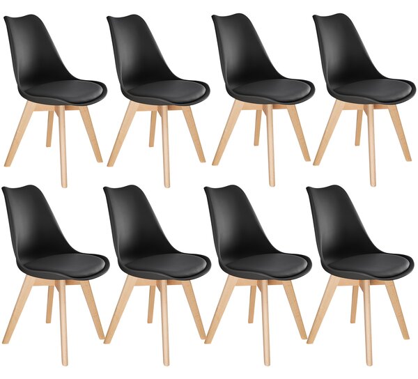 Tectake 403986 egg dining chairs frederikke | set of 8 - black