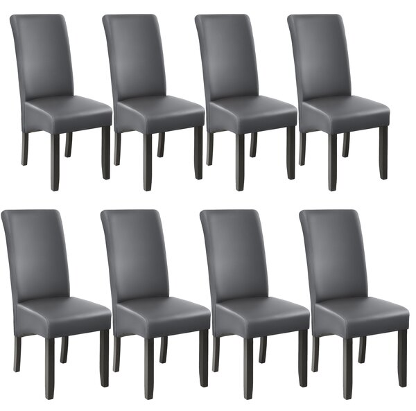 Tectake 403992 ergonomic dining chairs | set of 8 - grey