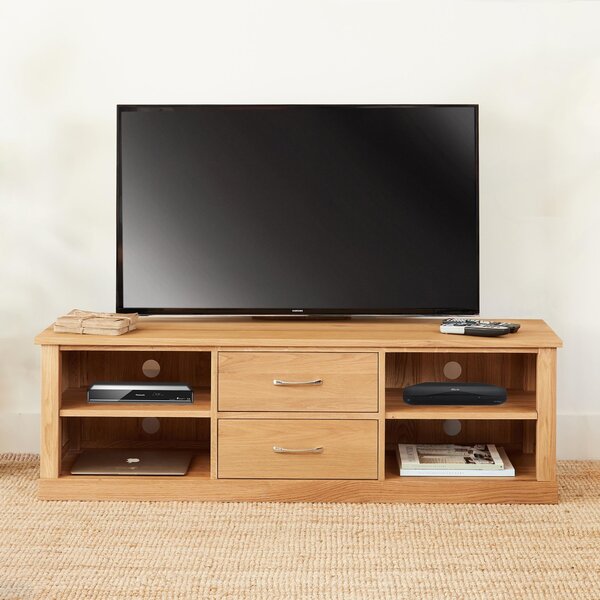 Mobel Oak Wall Mounted TV Stand, Solid Wood Television Cabinet For Screens Up To 60" | Roseland Furniture