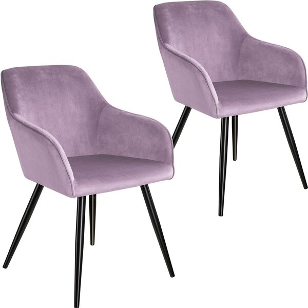Tectake 404030 2 marilyn velvet-look chairs - lilac/black