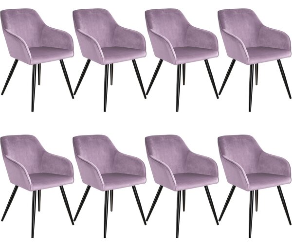 Tectake 404033 8 marilyn velvet-look chairs - lilac/black