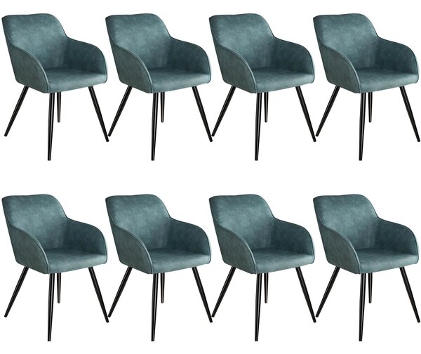 Tectake 404061 8 marilyn fabric chairs - blue/black
