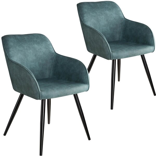 Tectake 404058 2 marilyn fabric chairs - blue/black