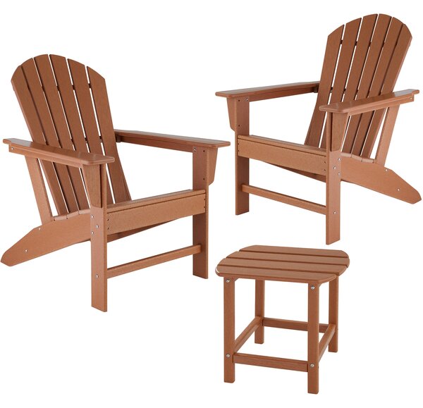 Tectake 404176 rustic garden set | 2 chair, 1 table - brown