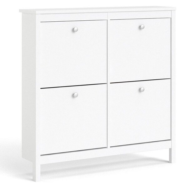 Tarid Shoe Cabinet 4 Compartments In White