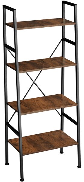 Tectake 404146 ladder shelf newcastle | 4 shelves - industrial dark
