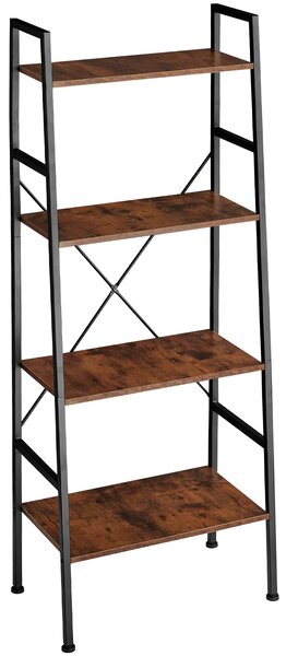 Tectake 404148 ladder shelf liverpool | 4 shelves - industrial dark