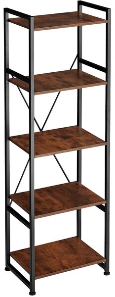 Tectake 404154 bookcase manchester | 5 shelves - industrial dark