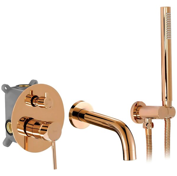 Wall Mounted Bath faucet Rea Lungo Copper + BOX