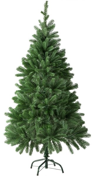 Tectake 402819 lifelike christmas tree with metal stand - 140 cm, 470 tips and injection moulded needles, green