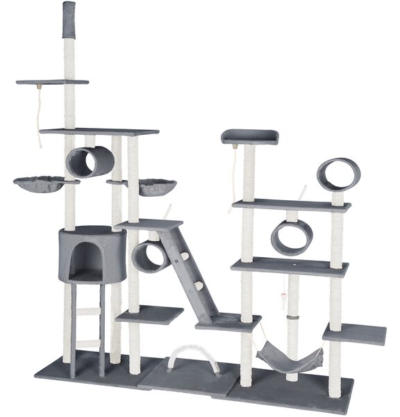 Tectake 403917 cat tree scratching post snooky - grey