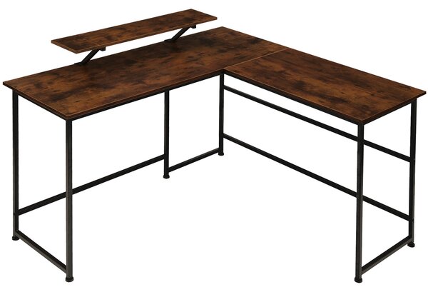Tectake 404229 corner desk melrose (140x130x76.5cm) - industrial dark