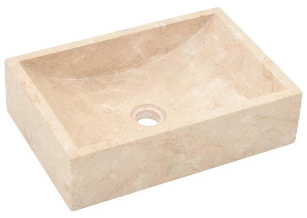 Sink 45x30x12 cm Marble High Gloss Cream