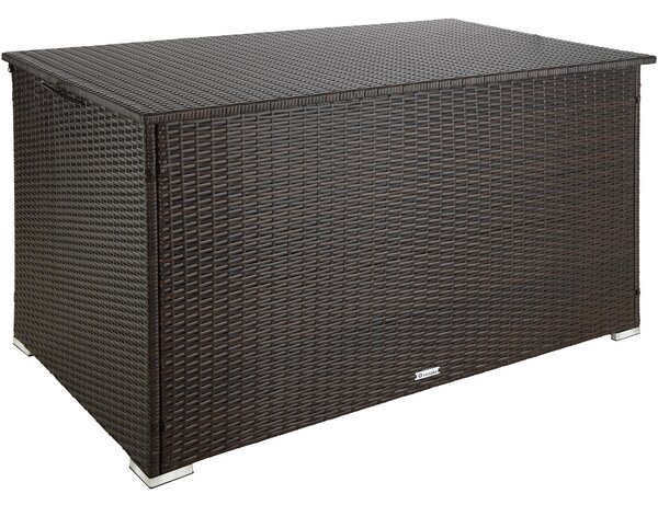 Tectake 404244 storage box oslo with aluminium frame, 145 x 82.5 x 79.5 cm - brown