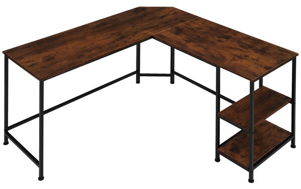 Tectake 404231 desk hamilton (138x138x75.5cm) - industrial dark