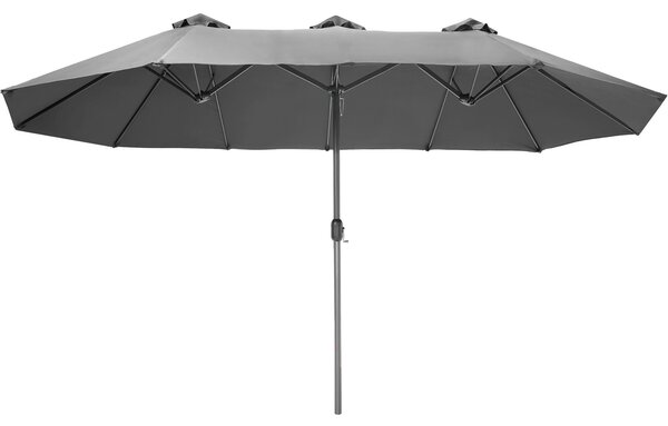 Tectake 404256 parasol silia | extra wide & height-adjustable (460x270cm) - grey