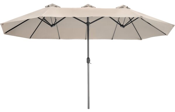 Tectake 404253 parasol silia | extra wide & height-adjustable (460x270cm) - beige