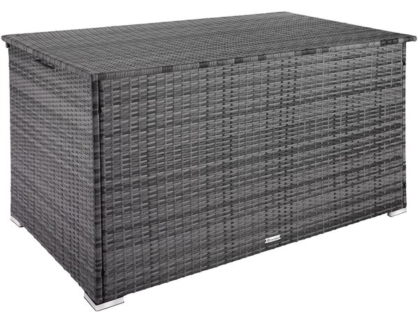 Tectake 404245 storage box oslo with aluminium frame, 145 x 82.5 x 79.5 cm - grey
