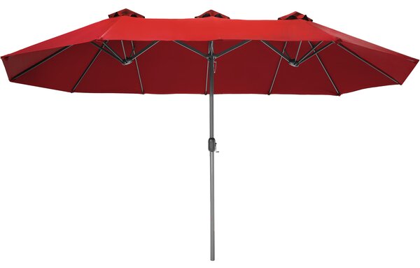 Tectake 404255 parasol silia | extra wide & height-adjustable (460x270cm) - burgundy
