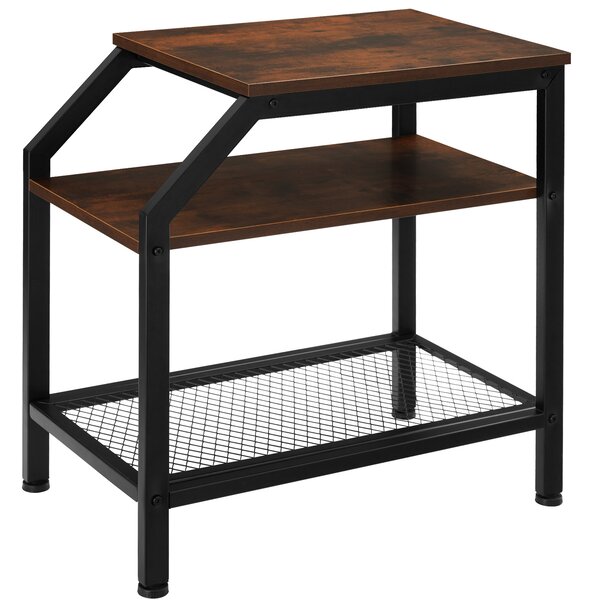 Tectake 404275 bedside table plymouth - industrial dark