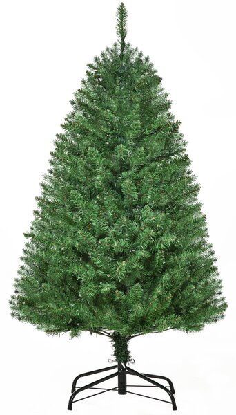 HOMCOM 4 Feet Prelit Artificial Christmas Tree Warm White LED Light Holiday Home Xmas Decoration, Green