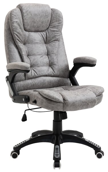 Vinsetto Swivel Task Office Chair for Home Ergonomic Microfibre Computer Chair, with Arm, Adjustable Height, Grey