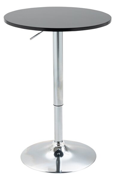 HOMCOM Adjustable Bar Table: Round Countertop, Metal Base, Home Bar, Dining & Kitchen Centrepiece, Black