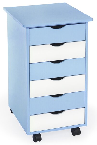 Tectake 400925 child's chest of 6 drawers (65x36x40cm) - blue