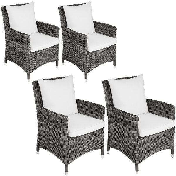 Tectake 404631 garden chair sanremo set of 4 - grey/white