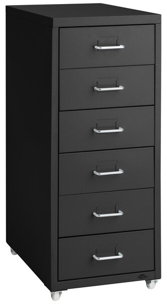 Tectake 402943 filing cabinet on casters - metal - black