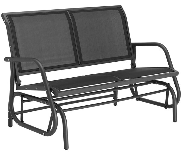 Tectake 404599 garden swing bench greta, 2-seater (121x72x86.5cm) - black