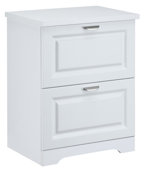 HOMCOM Modern Filing Cabinet with 2 Drawers, Handle, Printer Table, Vertical File Cabinets, for Home, Office, White