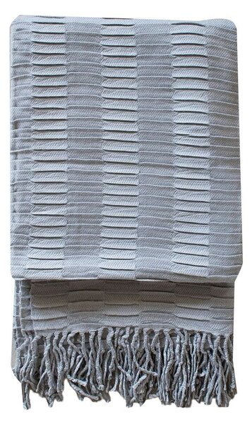 Delia Pleat Textured Throw in Silver