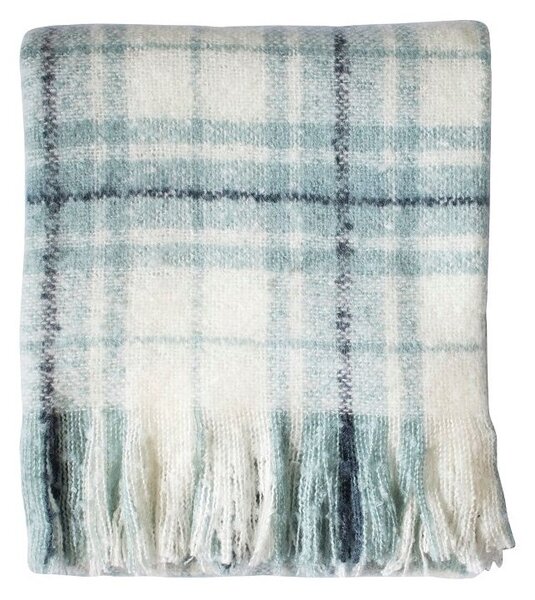 Grant Checkered Mohair Throw in Blue