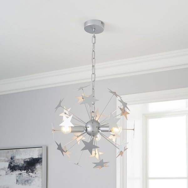 Star Sputnik 6 Light Ceiling Fitting Silver