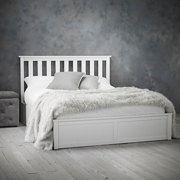 Oxford White Wooden Double Bed