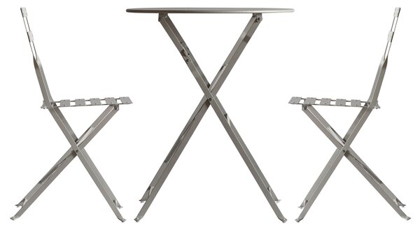 Trenton Outdoor Bistro Table and Chairs in Stone Grey