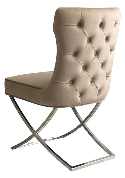 Wexler Dining Chair Taupe -Silver Base