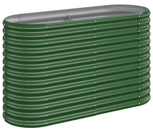 Garden Raised Bed Powder-coated Steel 114x40x68 cm Green