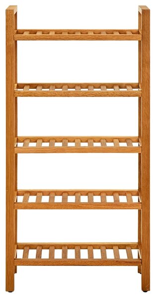 Shoe Rack with 5 Shelves 50x27x100 cm Solid Oak Wood