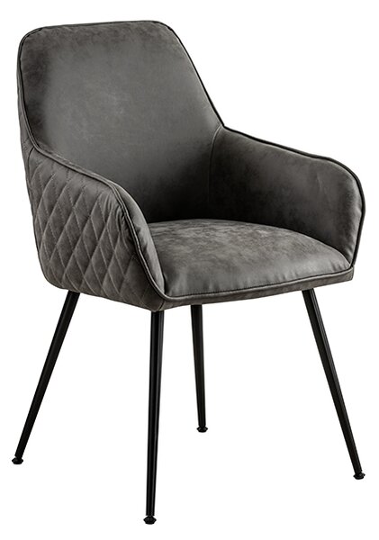 Watson Carver Chair - Grey - Faux Leather