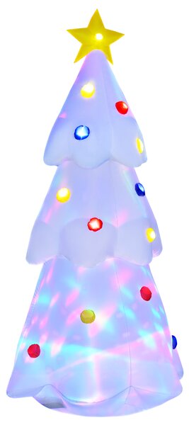 HOMCOM 2.5m Inflatable Christmas Tree w/ Star and Multicolour Decorations LED Lighted Indoor Outdoor Home Decor for Garden Lawn Party Prop White