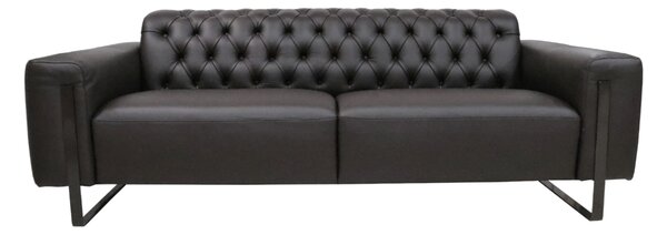 Niobe 3 Seater Sofa Settee Italian Suave Testa Di Moro Brown Real Leather