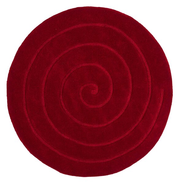 Spiral Round Rug Red
