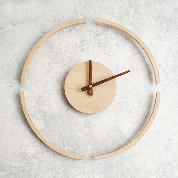 Nordic Minimalist Wooden Wall Clock