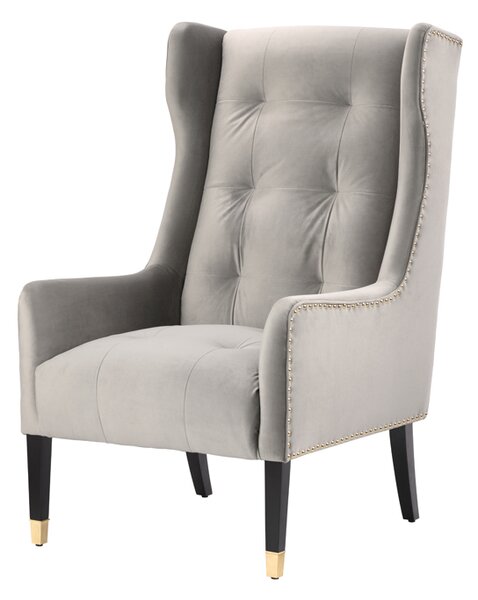 Grayson Armchair Dove Grey - Brushed Gold