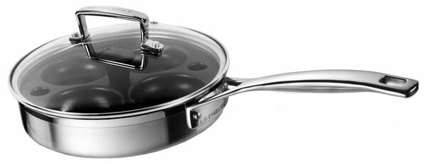 Le Creuset 3 Ply Stainless Steel Saute Pan With Poaching Insert